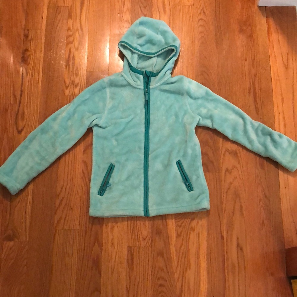 Girls fuzzy zip up sweatshirt